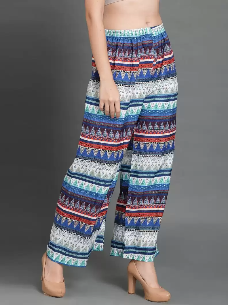 TANDUL  Regular Fit Women Multicolor Crepe Trousers