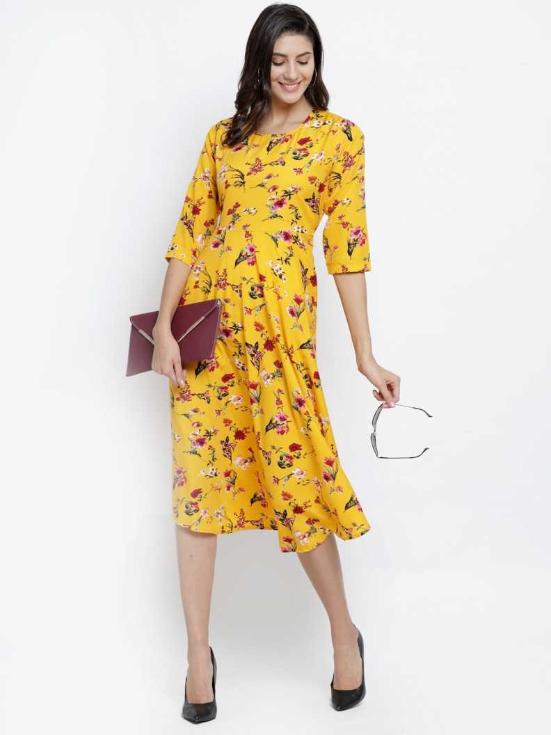 Women Fit and Flare Multicolor Dress