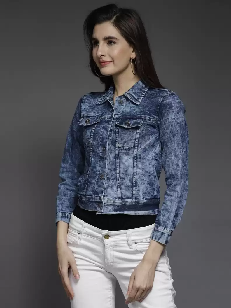 TANDUL  3/4th Sleeve Washed Women Denim Jacket