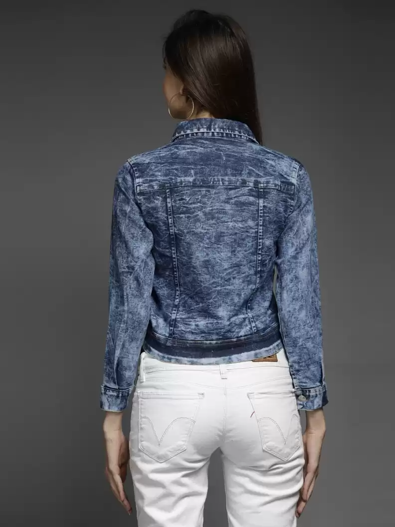 TANDUL  3/4th Sleeve Washed Women Denim Jacket