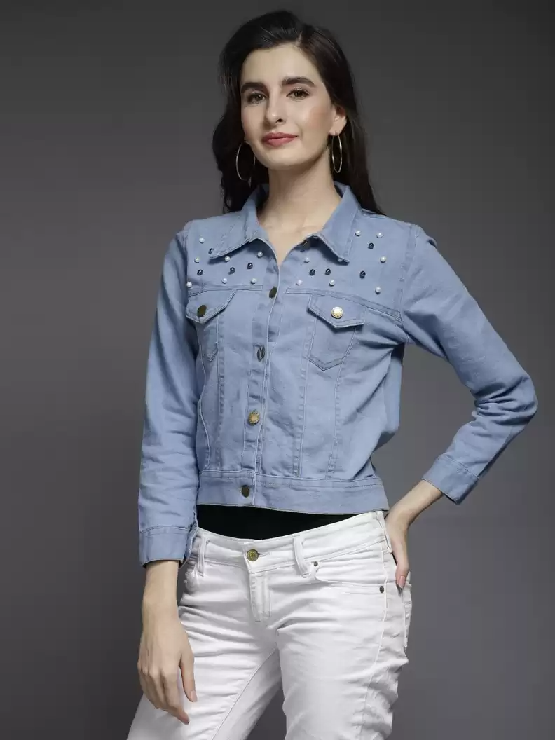 TANDUL  Full Sleeve Solid Women Denim Jacket