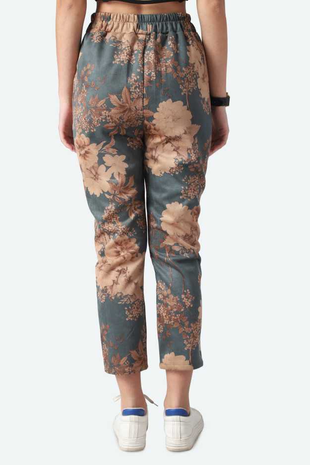 Regular Fit Women Multicolor Viscose Blend Trousers