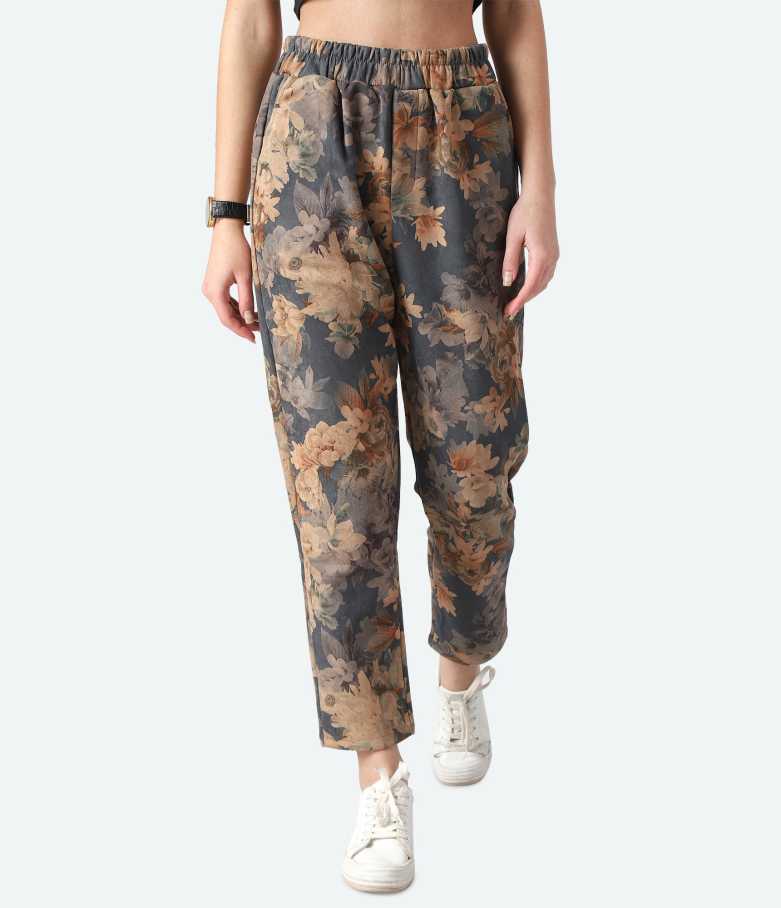 Regular Fit Women Multicolor Viscose Blend Trousers