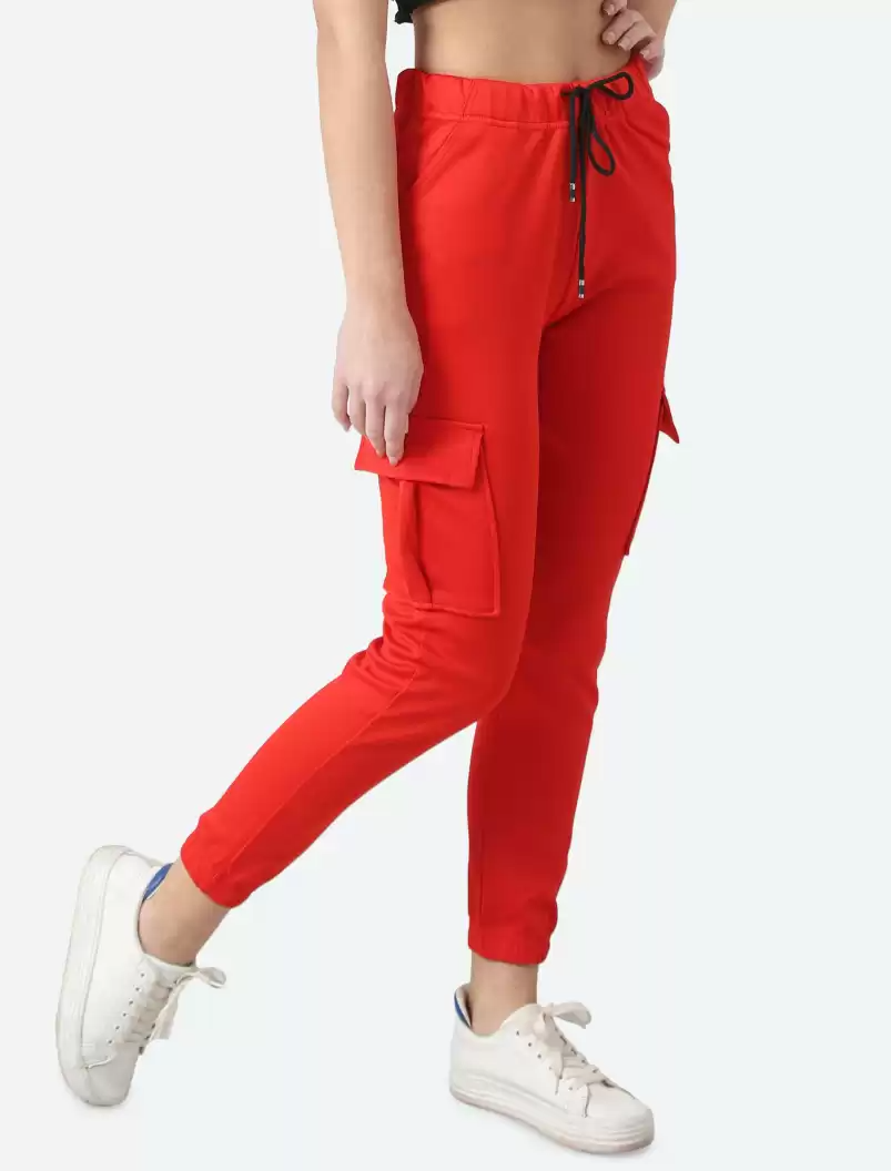 TANDUL  Regular Fit Women Red Viscose Blend Trousers