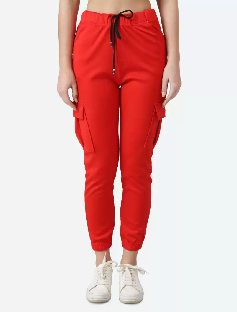 TANDUL  Regular Fit Women Red Viscose Blend Trousers