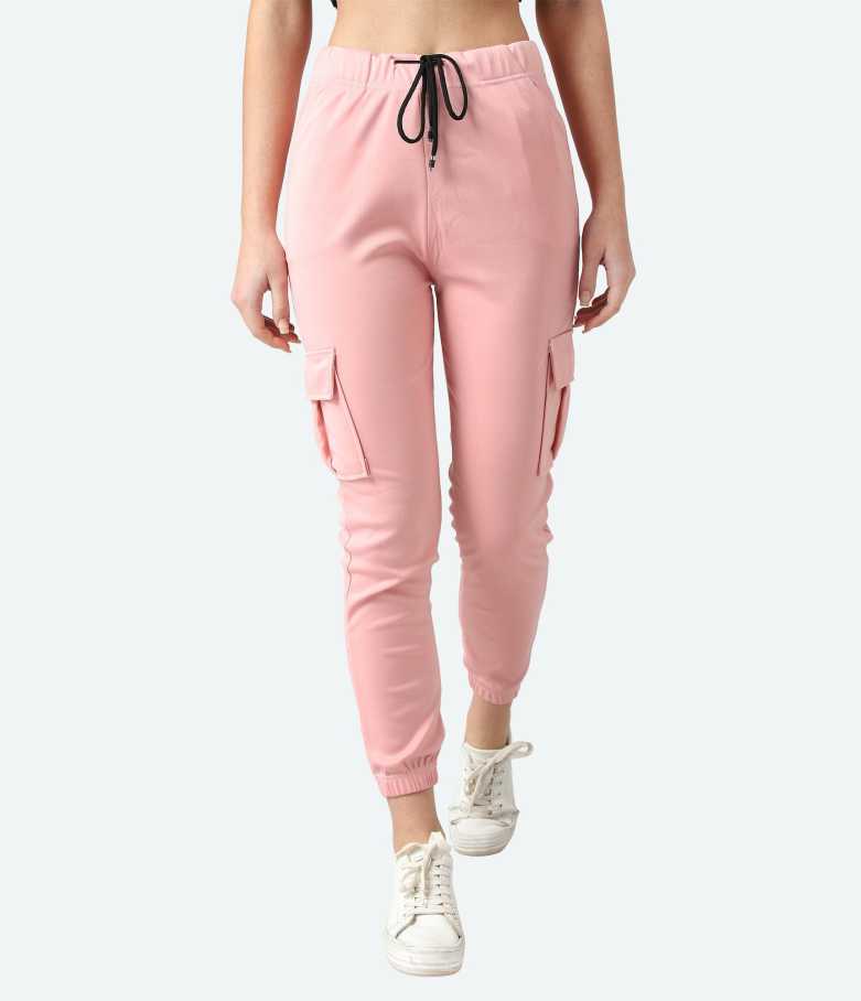 Regular Fit Women Pink Viscose Blend Trousers