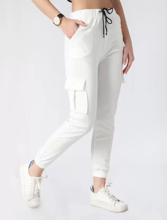 TANDUL  Regular Fit Women White Viscose Blend Trousers