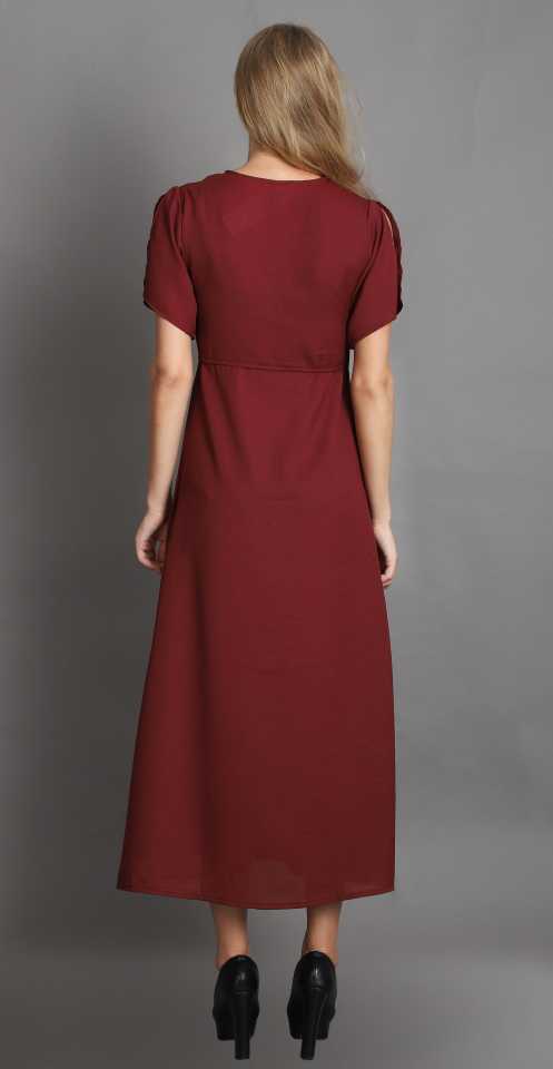 TANDUL  Women Maxi Maroon Dress