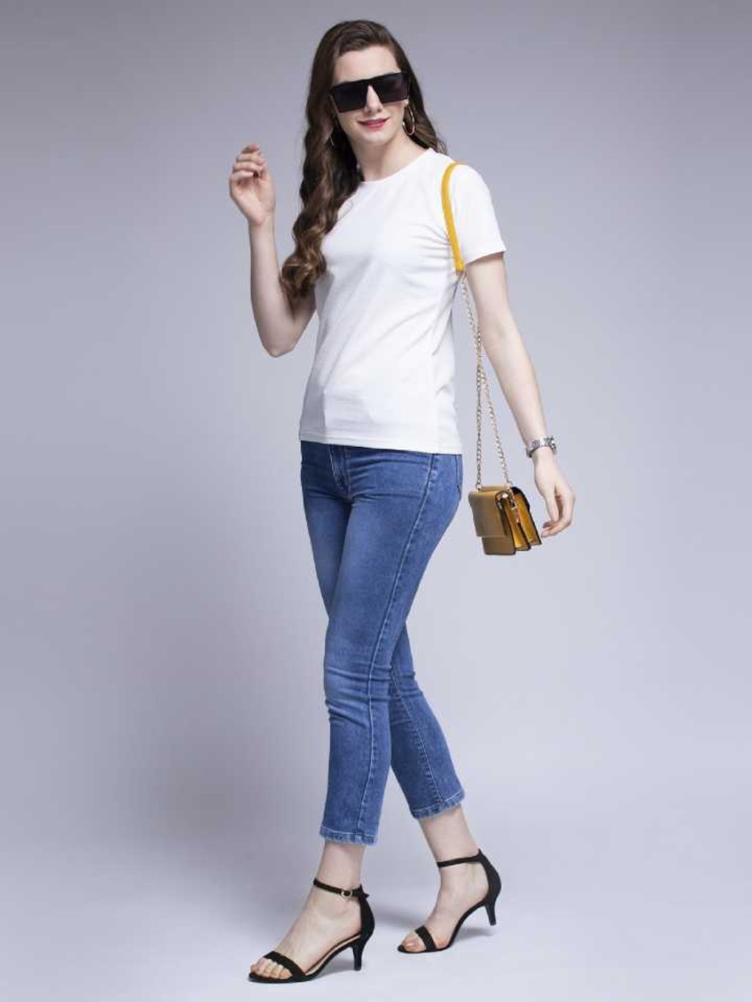 TANDUL  Solid Women Round Neck White T-Shirt