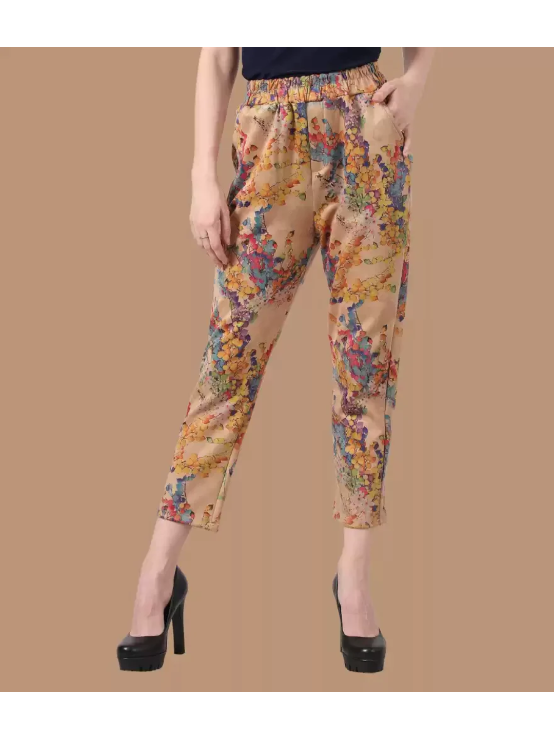 TANDUL  Regular Fit Women Multicolor Viscose Blend Trousers