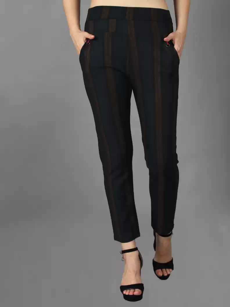 TANDUL  Regular Fit Women Multicolor Viscose Blend Trousers