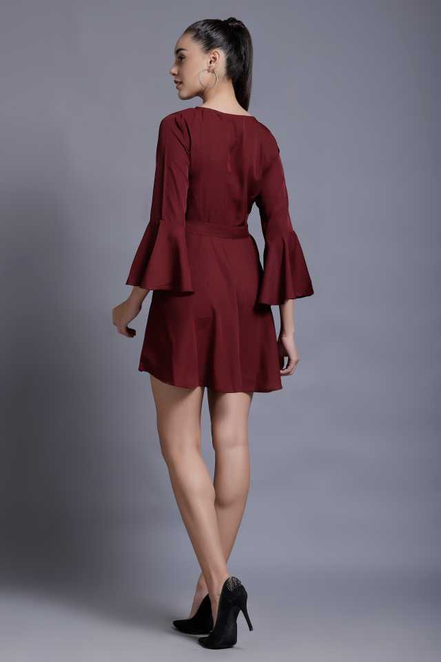 TANDUL  Women A-line Maroon Dress