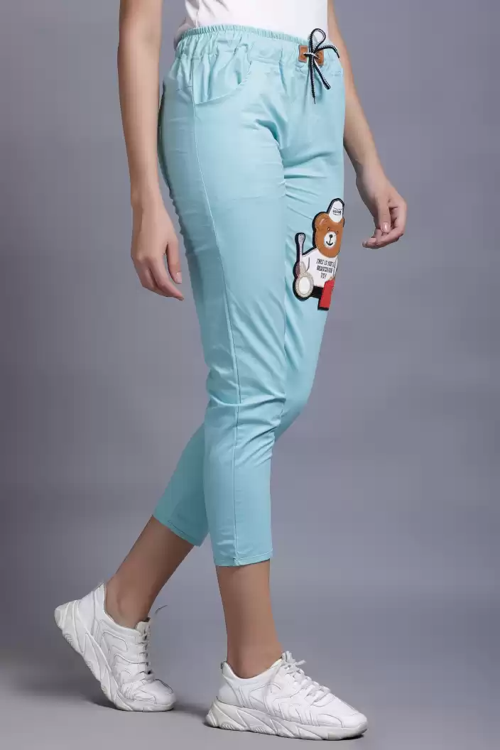 TANDUL  Regular Fit Women Light Blue Lycra Blend Trousers