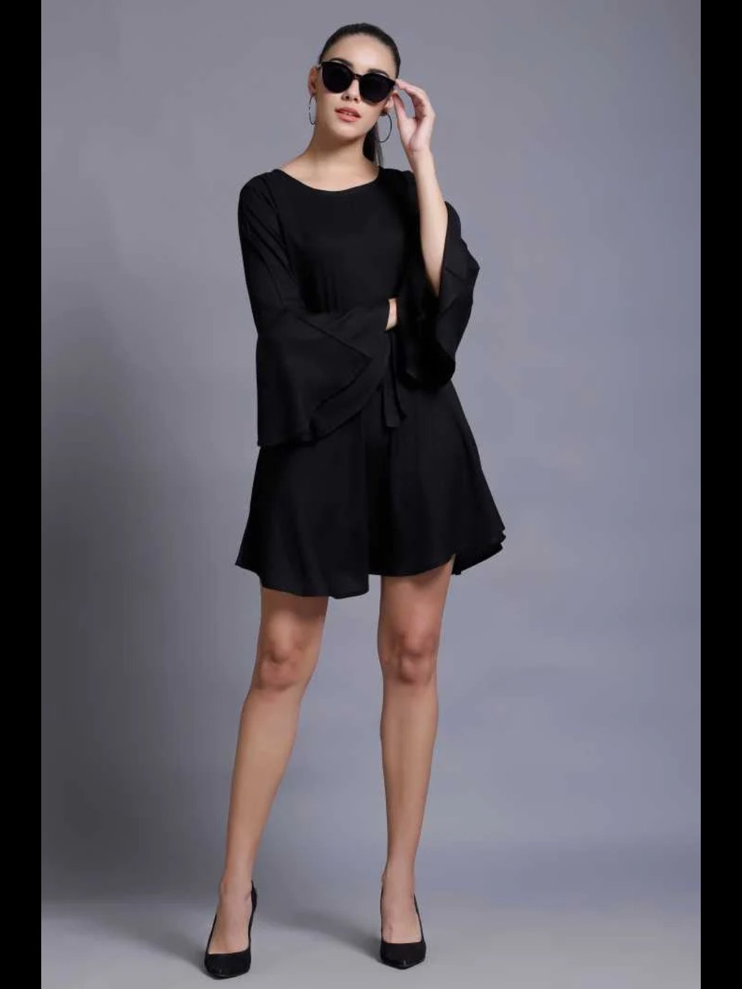 Women A-line Black Dress