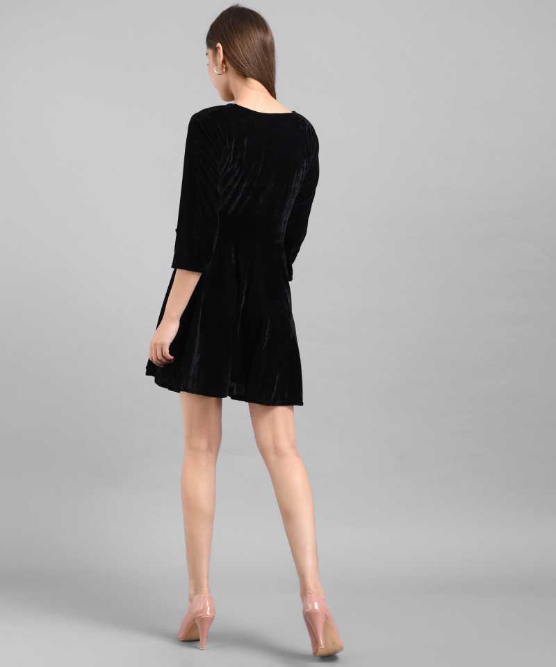 TANDUL  Women Layered Black Dress