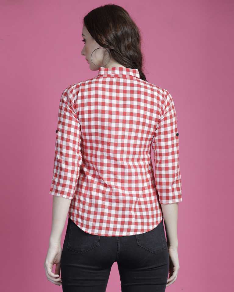 TANDUL  Women Regular Fit Checkered Casual Shirt