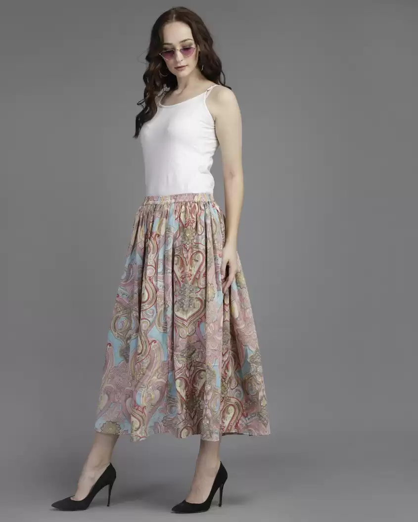 TANDUL  Women Floral Print Flared Multicolor Skirt