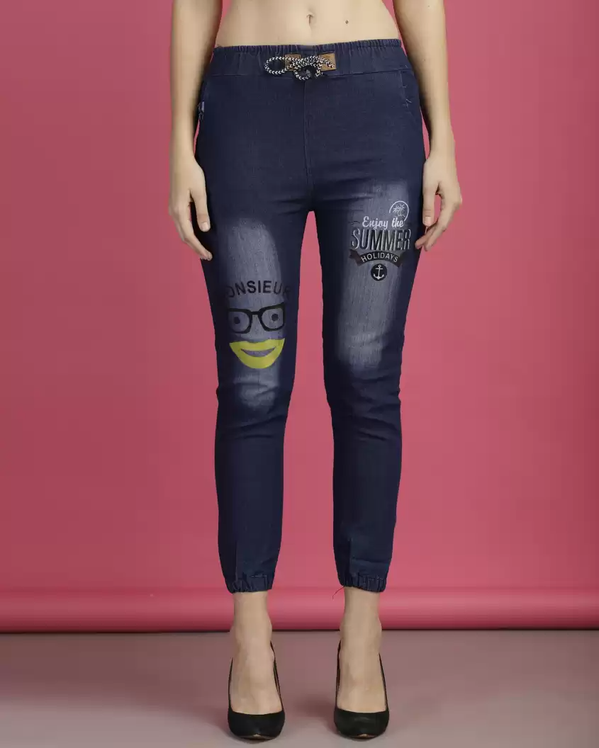 TANDUL  Regular Fit Women Multicolor Denim Blend Trousers