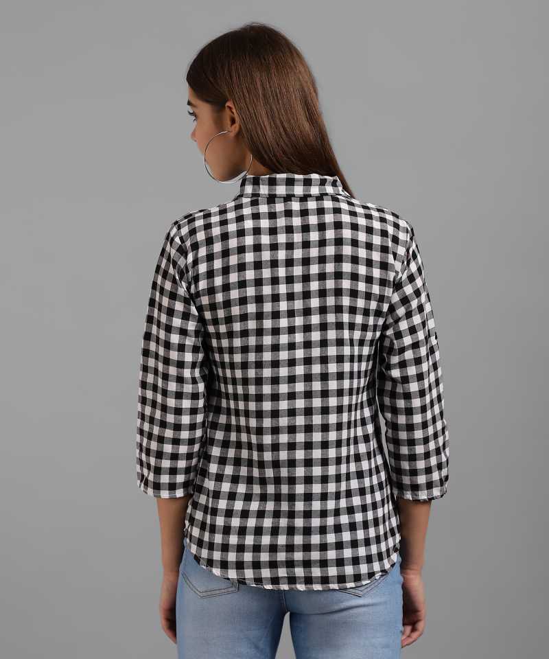 TANDUL  Women Regular Fit Self Design, Checkered Casual Shirt