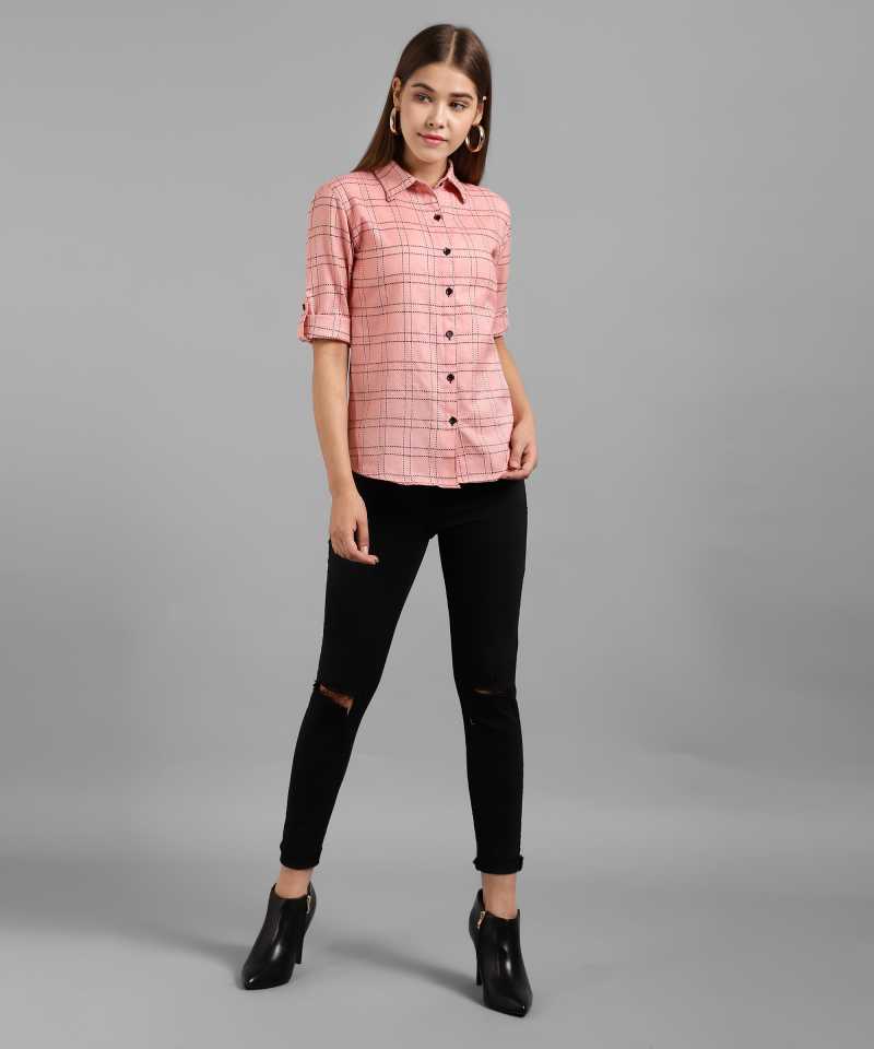 TANDUL  Women Regular Fit Checkered Spread Collar Casual Shirt