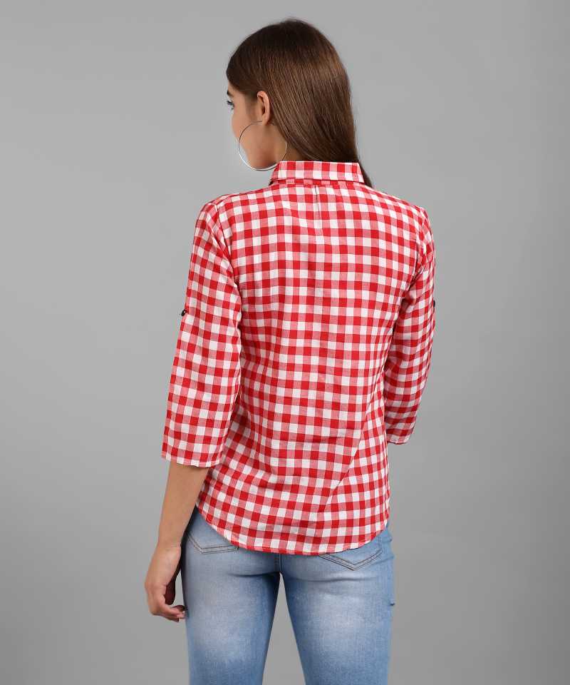 TANDUL  Women Regular Fit Self Design, Checkered Casual Shirt