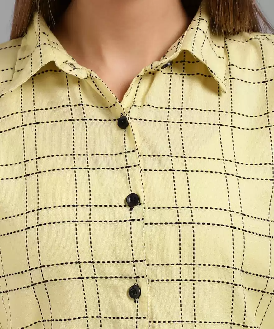 TANDUL  Women Regular Fit Checkered Formal Shirt