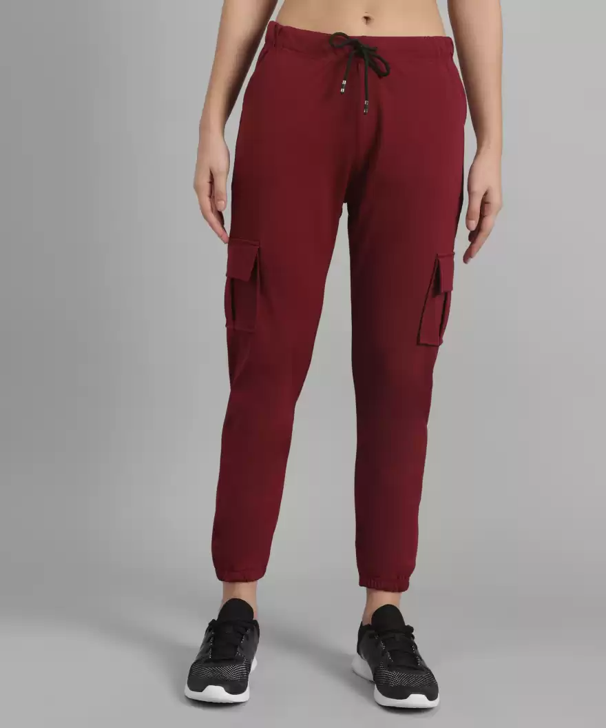 TANDUL  Regular Fit Women Maroon Lycra Blend Trousers