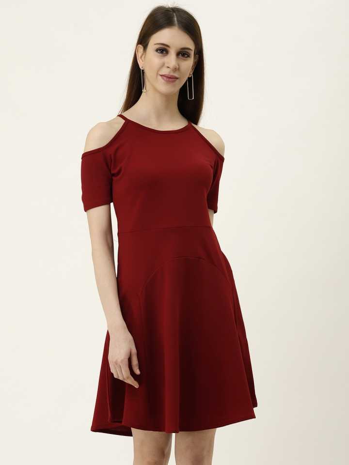 TANDUL  Women A-line Maroon Dress