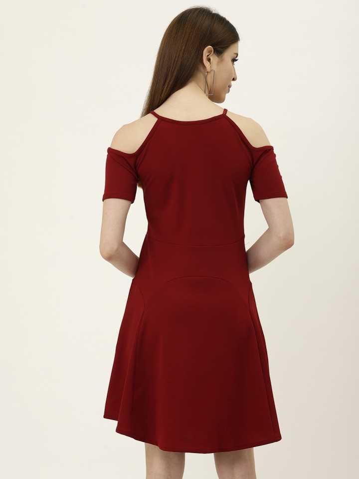 TANDUL  Women A-line Maroon Dress