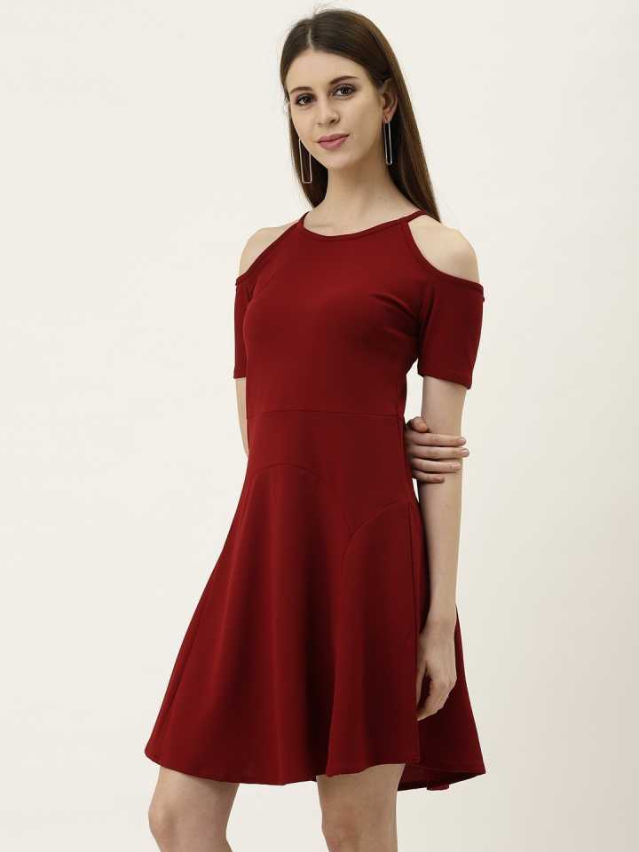 TANDUL  Women A-line Maroon Dress