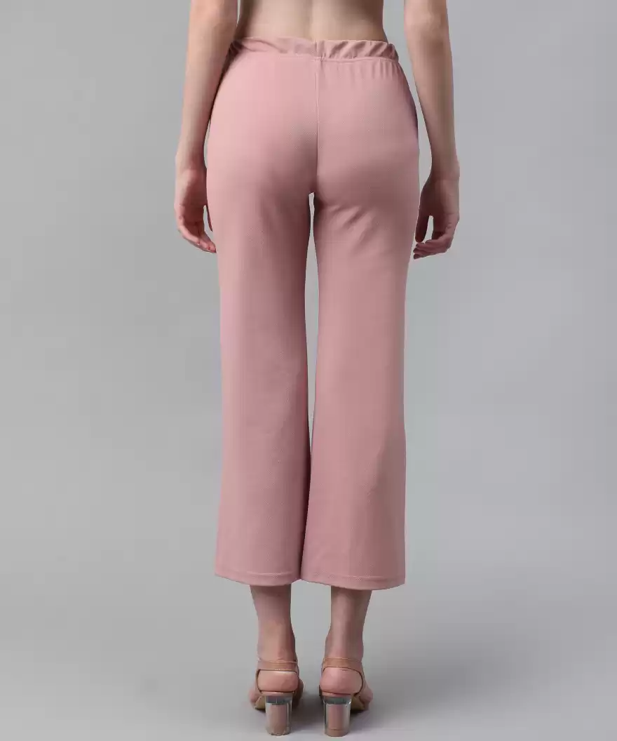 TANDUL  Regular Fit Women Pink Lycra Blend Trousers