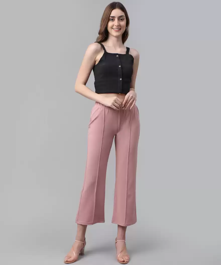 TANDUL  Regular Fit Women Pink Lycra Blend Trousers