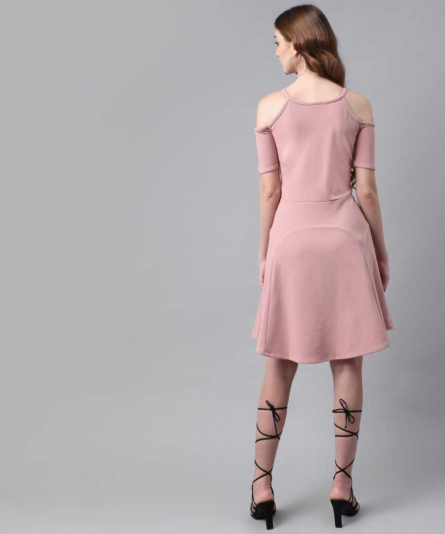 Women Fit and Flare Pink Dress