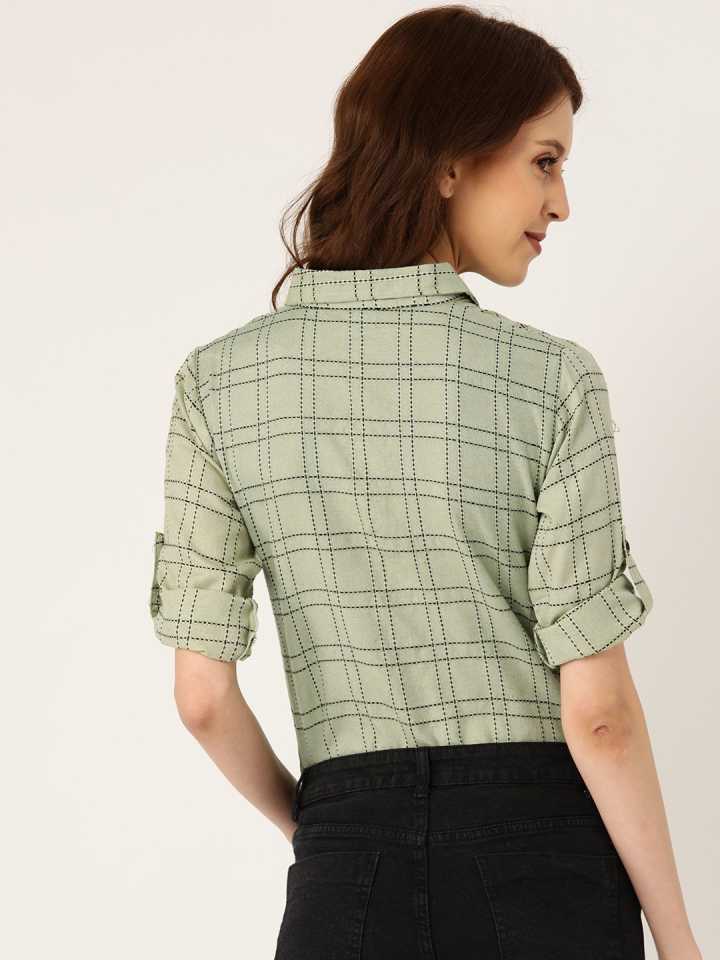 TANDUL  Women Regular Fit Checkered Formal Shirt