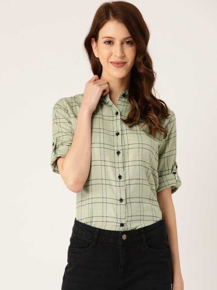 TANDUL  Women Regular Fit Checkered Formal Shirt