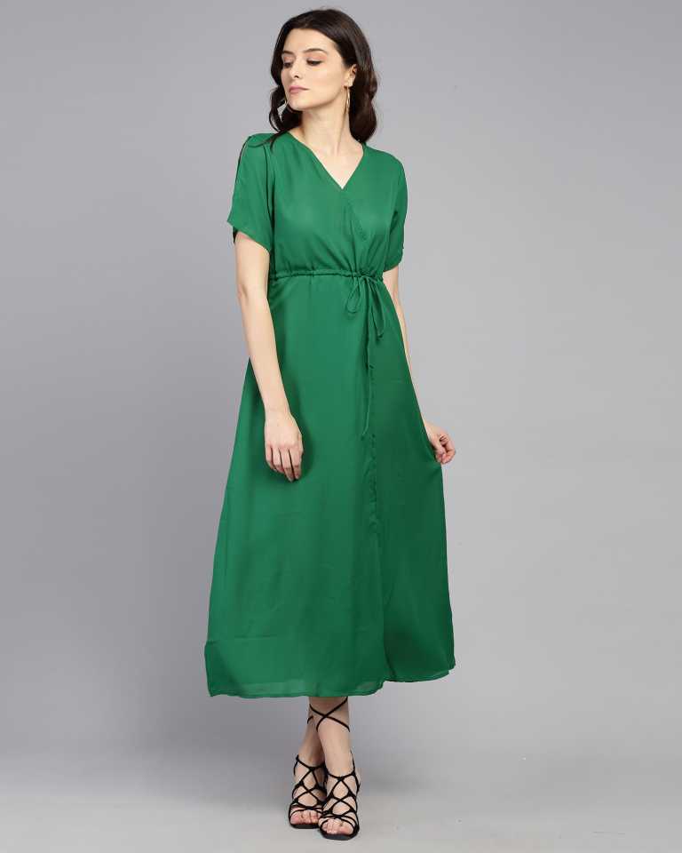 TANDUL  Women Maxi Green Dress