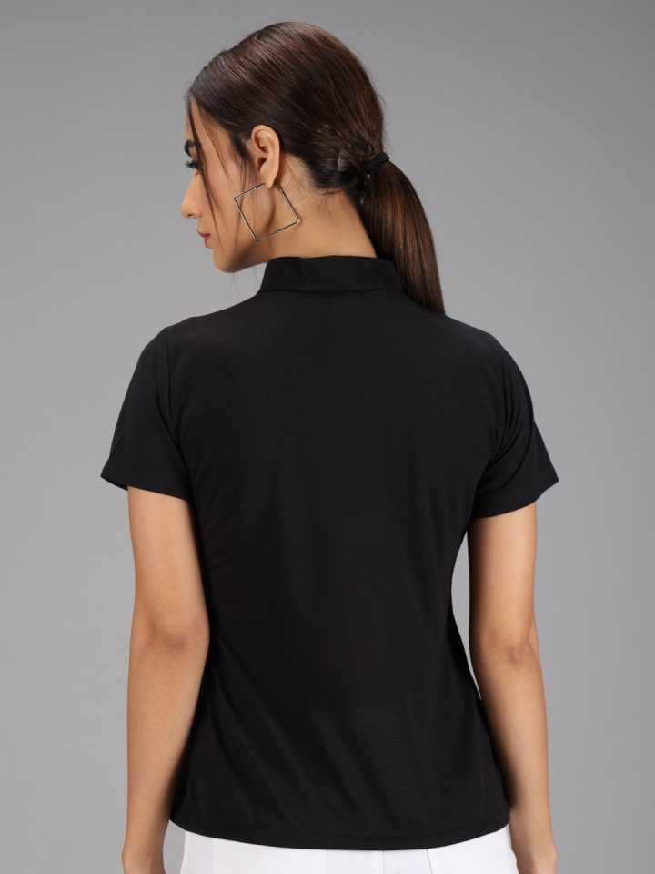 TANDUL  Casual Regular Sleeves Solid Women Black Top