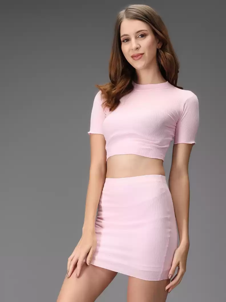 TANDUL  Women Two Piece Dress Pink Dress