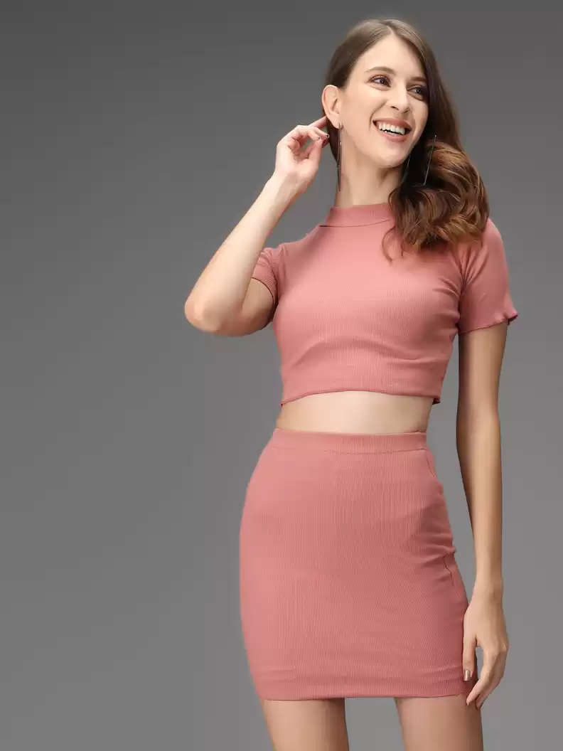 TANDUL  Women Two Piece Dress Pink Dress