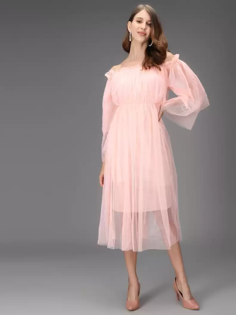 TANDUL  Women Fit and Flare Pink Dress