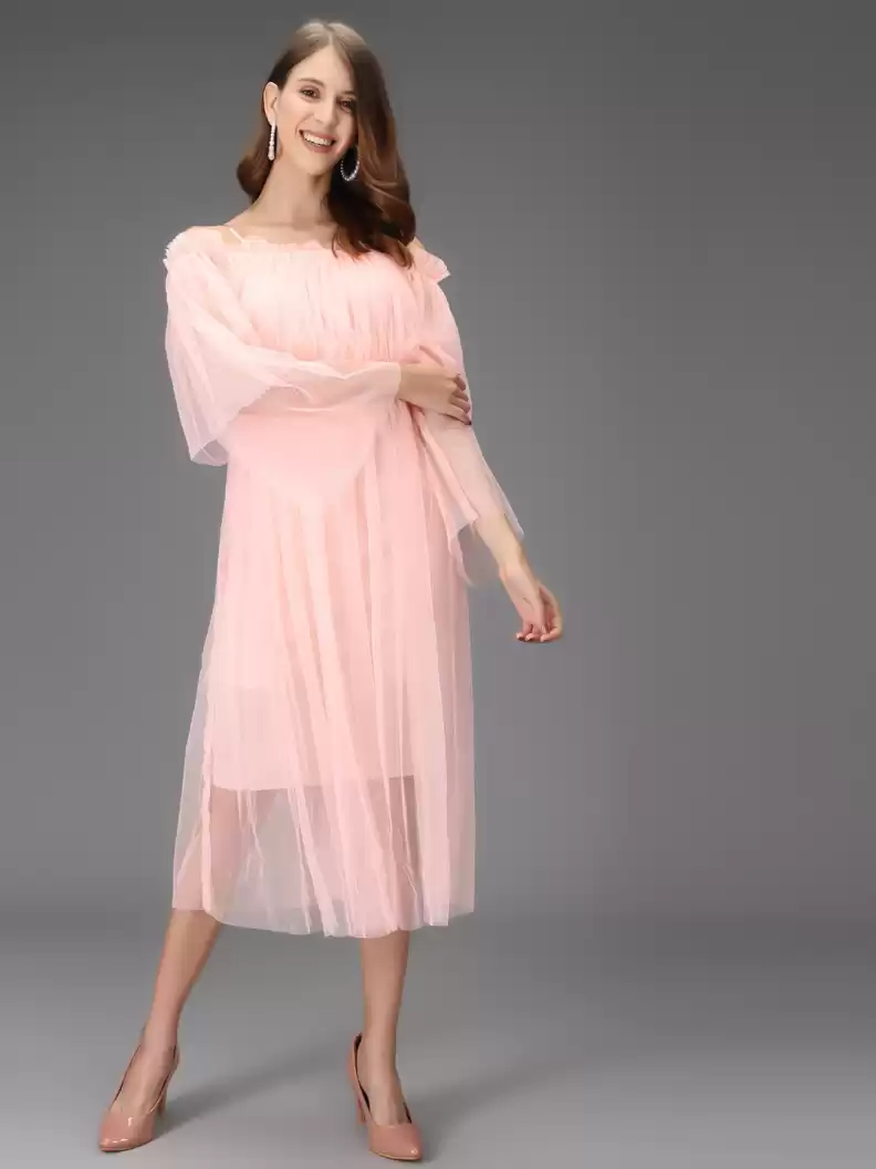 TANDUL  Women Fit and Flare Pink Dress