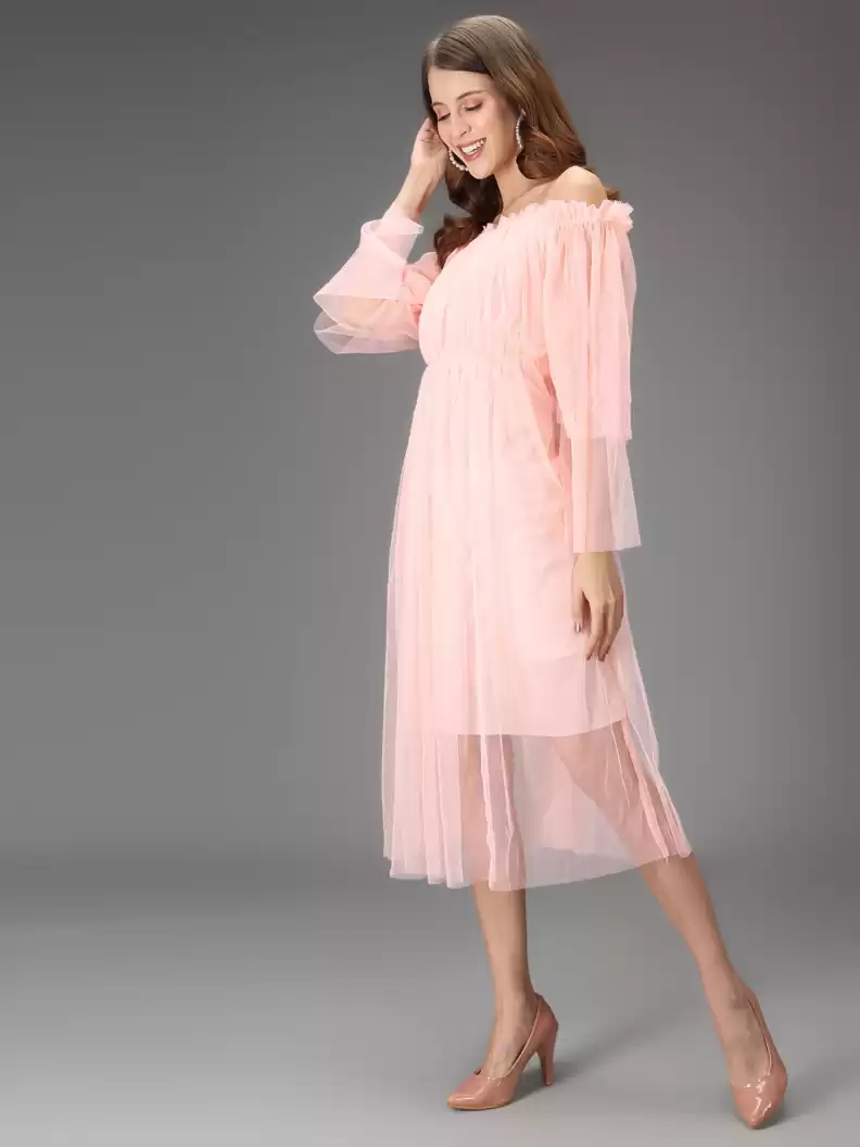 TANDUL  Women Fit and Flare Pink Dress