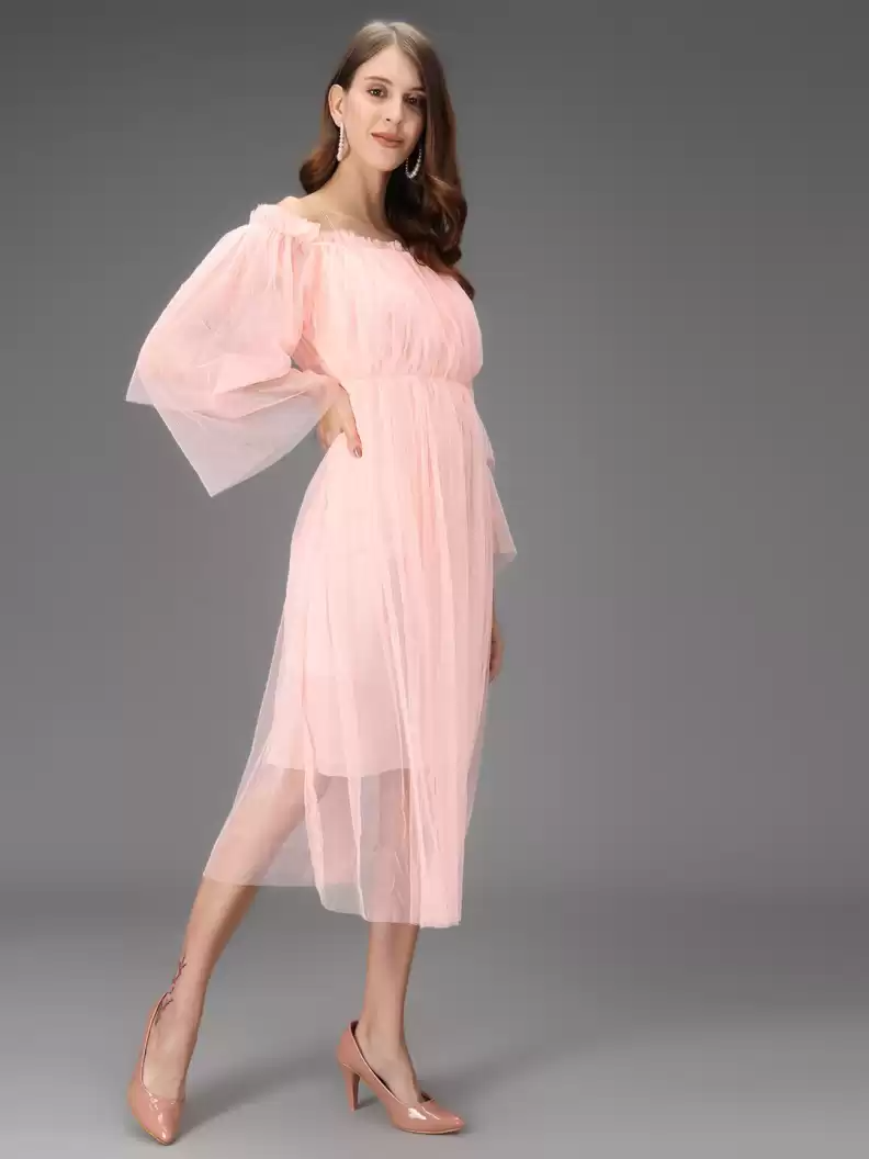 TANDUL  Women Fit and Flare Pink Dress