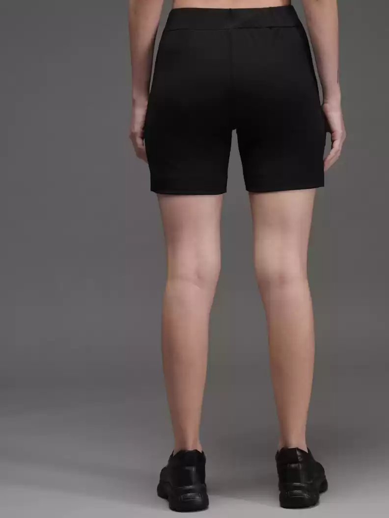 TANDUL  Solid Women Black Casual Shorts