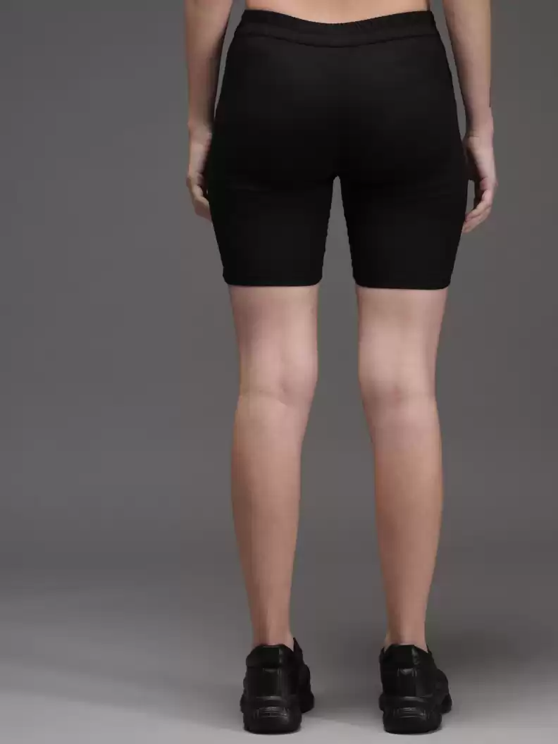 TANDUL  Solid Women Black Casual Shorts