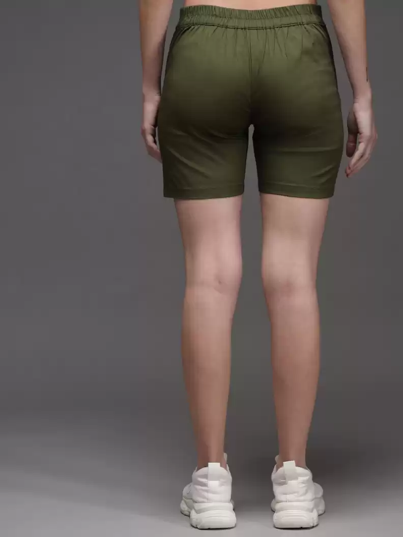 TANDUL  Solid Women Green Casual Shorts