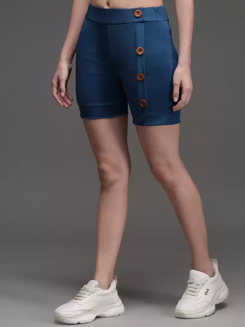 TANDUL  Solid Women Light Blue Casual Shorts