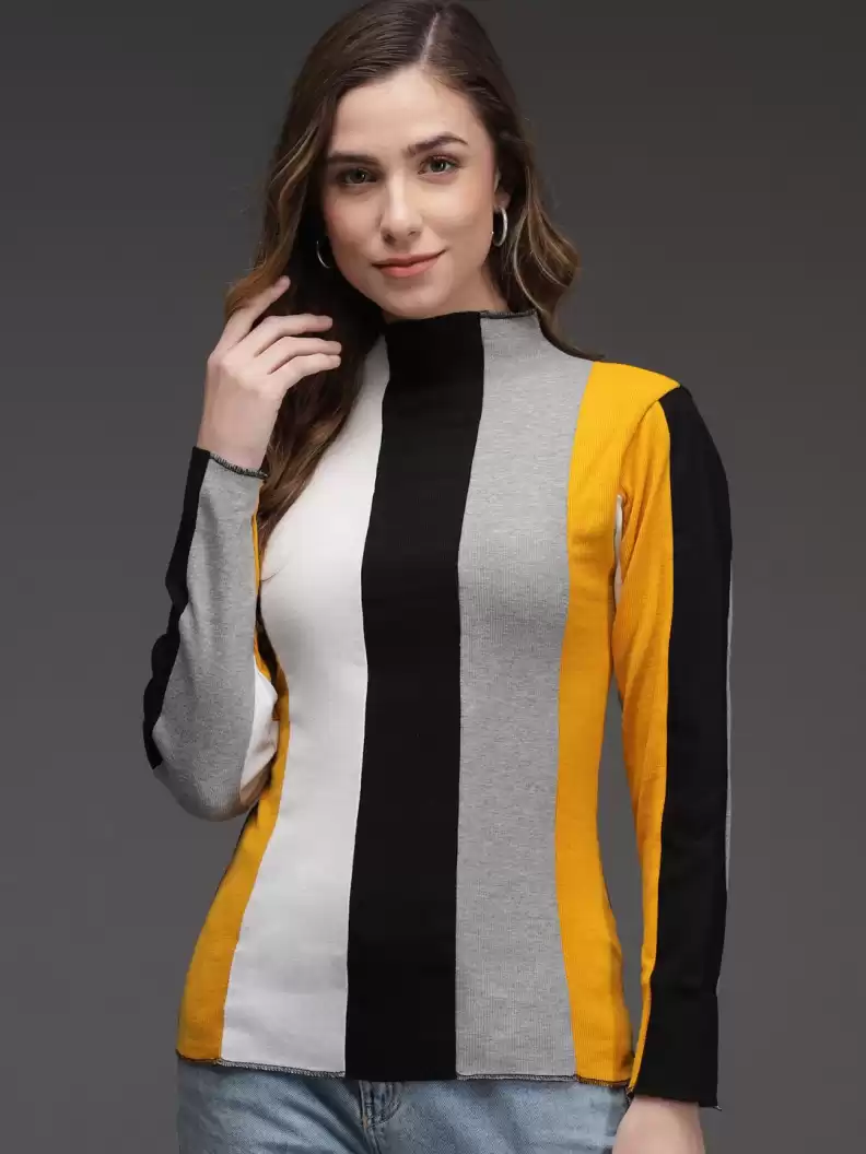 TANDUL  Casual Regular Sleeves Solid Women Multicolor Top