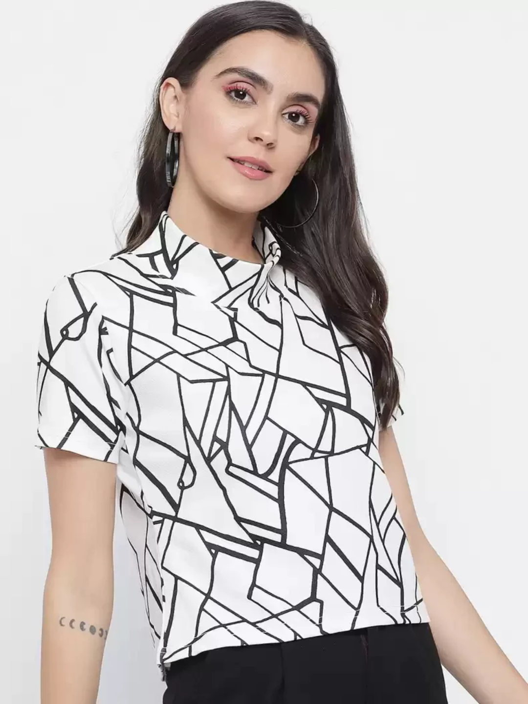 TANDUL  Geometric Print Women Round Neck Multicolor T-Shirt