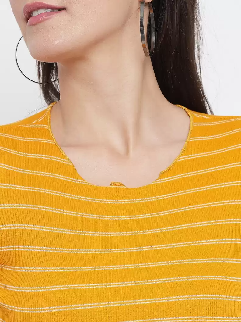 TANDUL  Striped Women Round Neck Multicolor T-Shirt